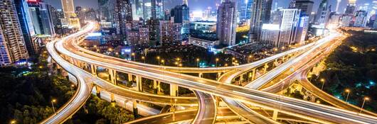 Shanghai highway at night.