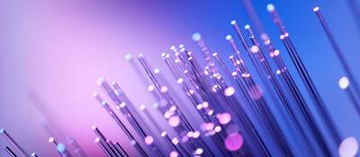 Fiber optics abstract background - Purple Blue Data Internet Technology Cable.