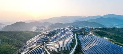 Solar Power Plant On a Mountainside