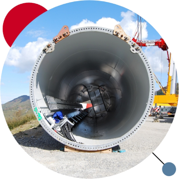 The inside of a wind turbine