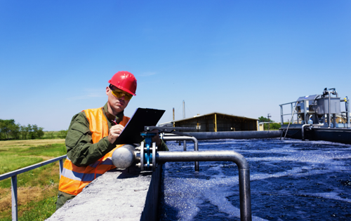 UL Solutions engineer running tests on water