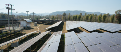 High view of solar panels